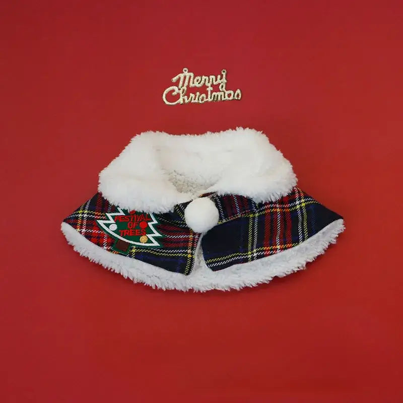 Manteau de Noël pour chiens - Cape festive à carreaux, motif bonhomme de neige pour les promenades hivernales