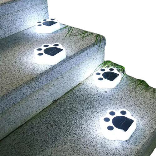 Lampes solaires de jardin : Cat Paws - LED lampes solaires illuminant les marches de la maison Transparent Background