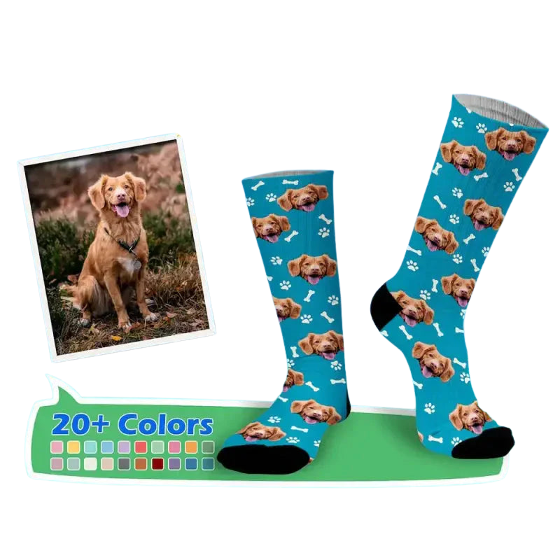 Chaussettes personnalisées pour chat : Style unique et confort avec la photo de votre chien - Chaussettes personnalisées Transparent Background