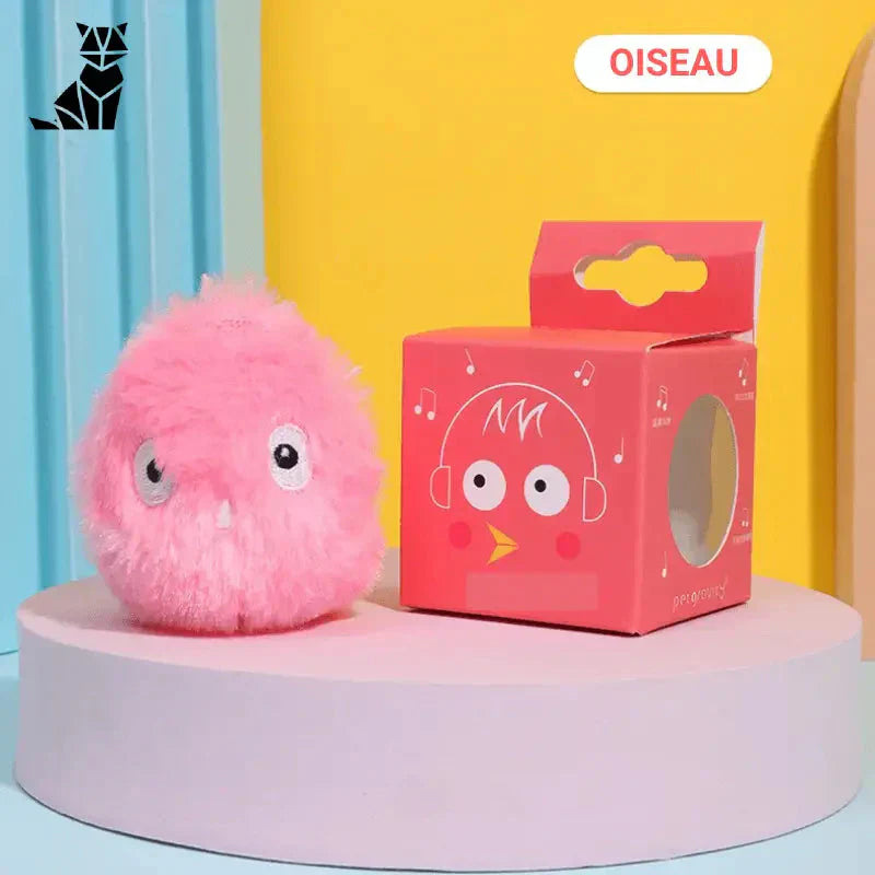 Boîte à jouets rose avec balle interactive CatBall pour chats