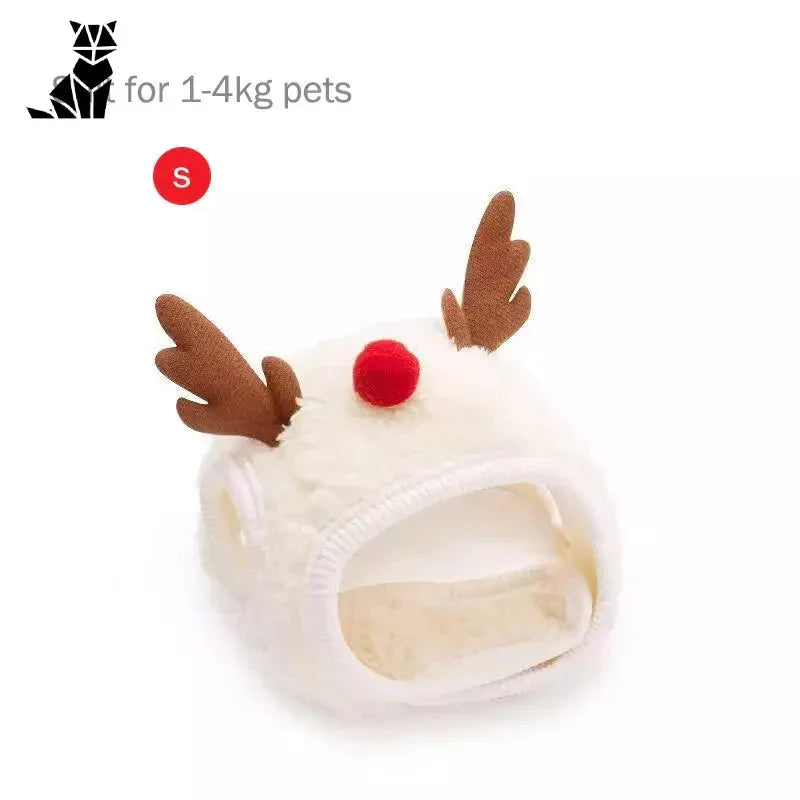 Peluche festive avec nez et chapeau rouge - Chapeau de Noël pour chat, Père Noël vibes