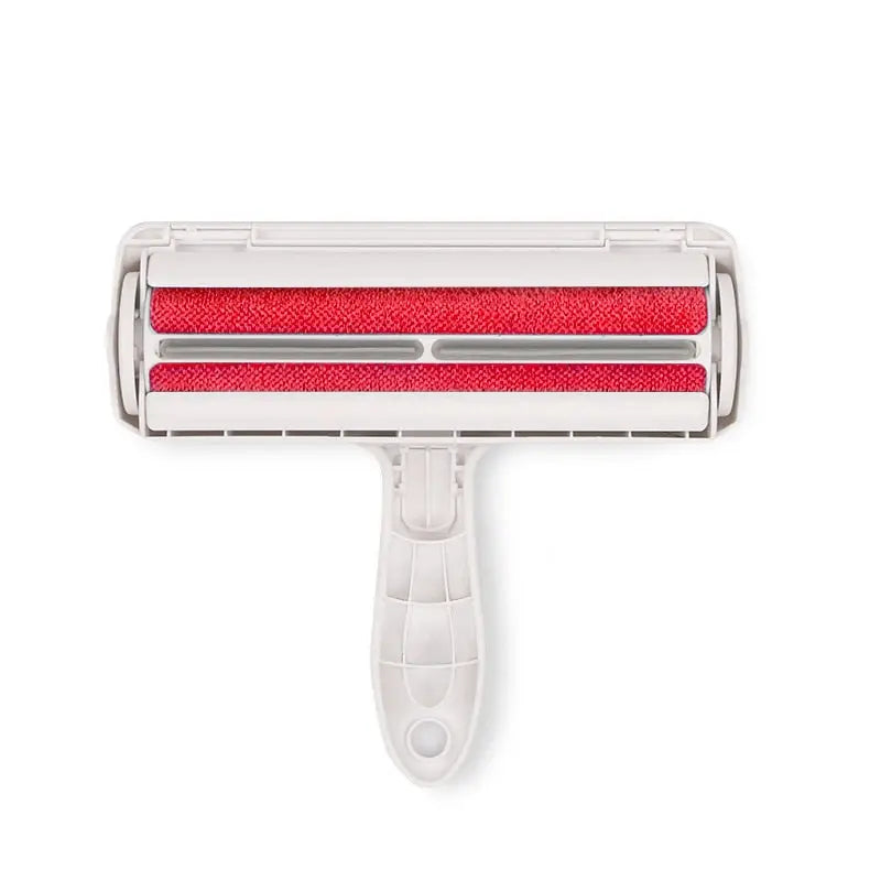 Razor rouge et blanc sur fond blanc - Brosse Anti-Peluche Double Face avec base auto-nettoyante