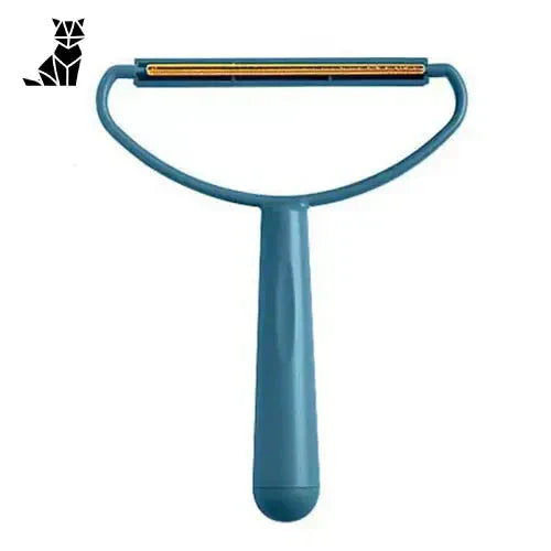 Brosse Anti Peluche Double Face - Rasoir bleu avec manche doré pour tissus impeccables