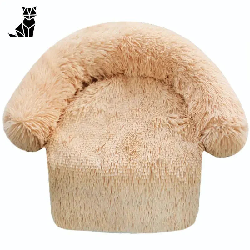 Chapeau beige avec fourrure - Canapé pour chien en tissu feutré pour un repos douillet