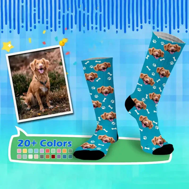 Chaussettes personnalisées pour chat : Style unique et confort avec la photo de votre chien - Chaussettes personnalisées