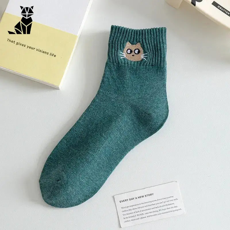 Chaussettes Chats Adorables Pour Un Confort Tout En Douceur - Vert