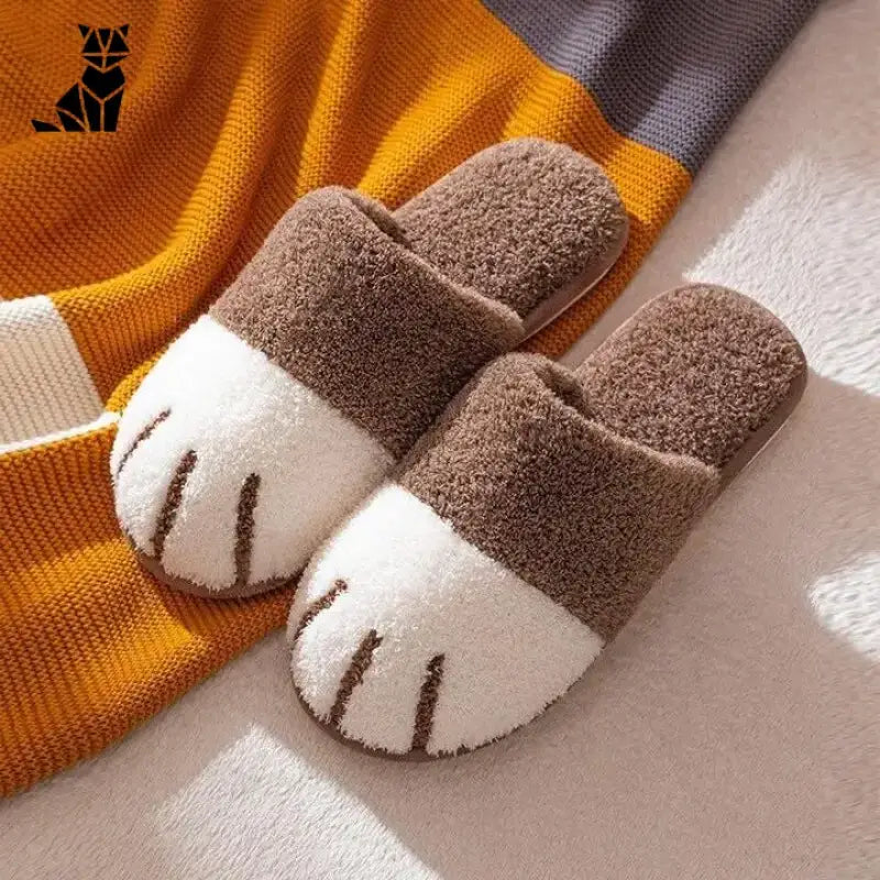 Chaussons Chats Ultra-chauds: Confort Et Chaleur Pour Un Hiver Cocooning! - Café / 36