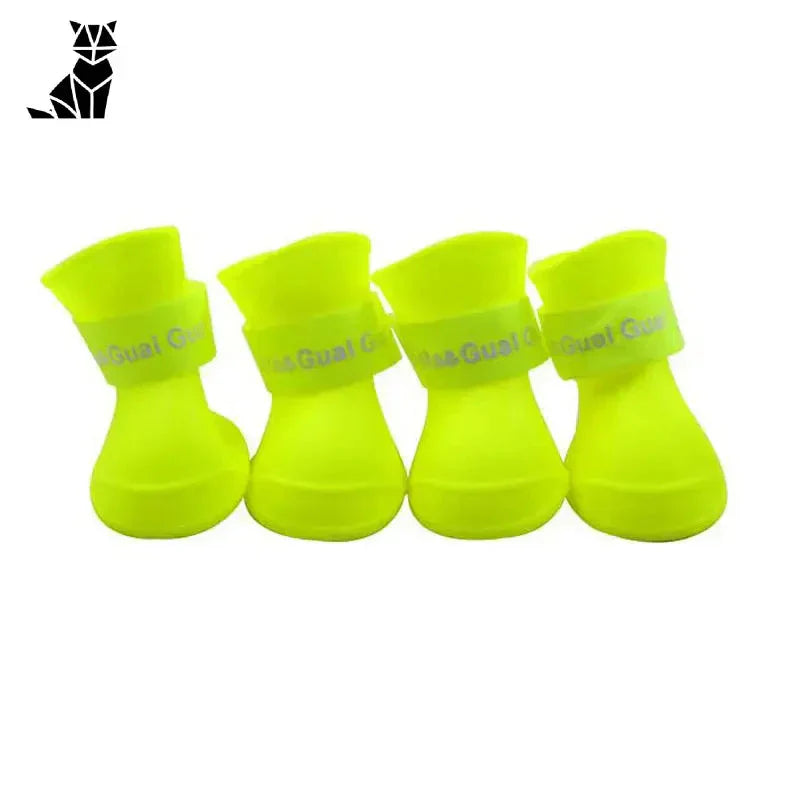 Chaussures imperméables pour chiens - Protection optimale : 5 paires de chaussettes jaune fluo avec inscription blanche