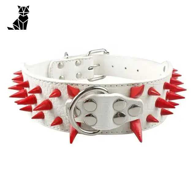 Collier Chien Clouté Ajustable Ultra Confortable Blanc 2