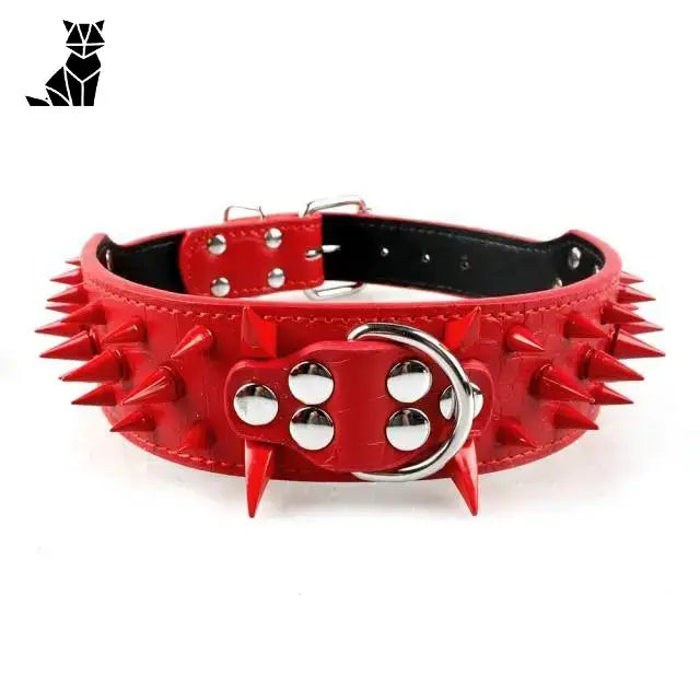Collier Chien Clouté Ajustable Ultra Confortable Rouge 2