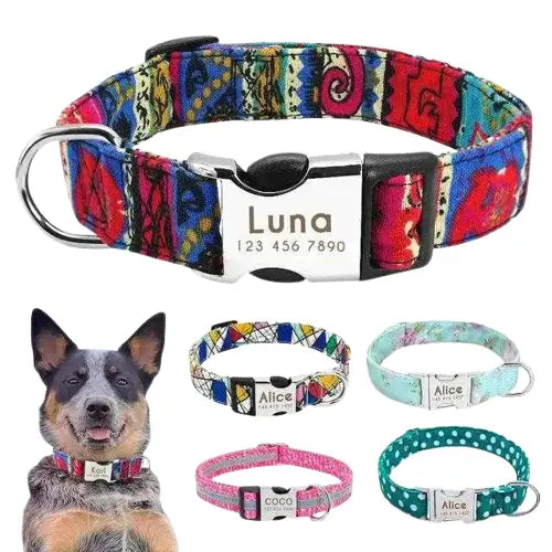 Collier Chien Personnalisable - Aztèque Transparent Background
