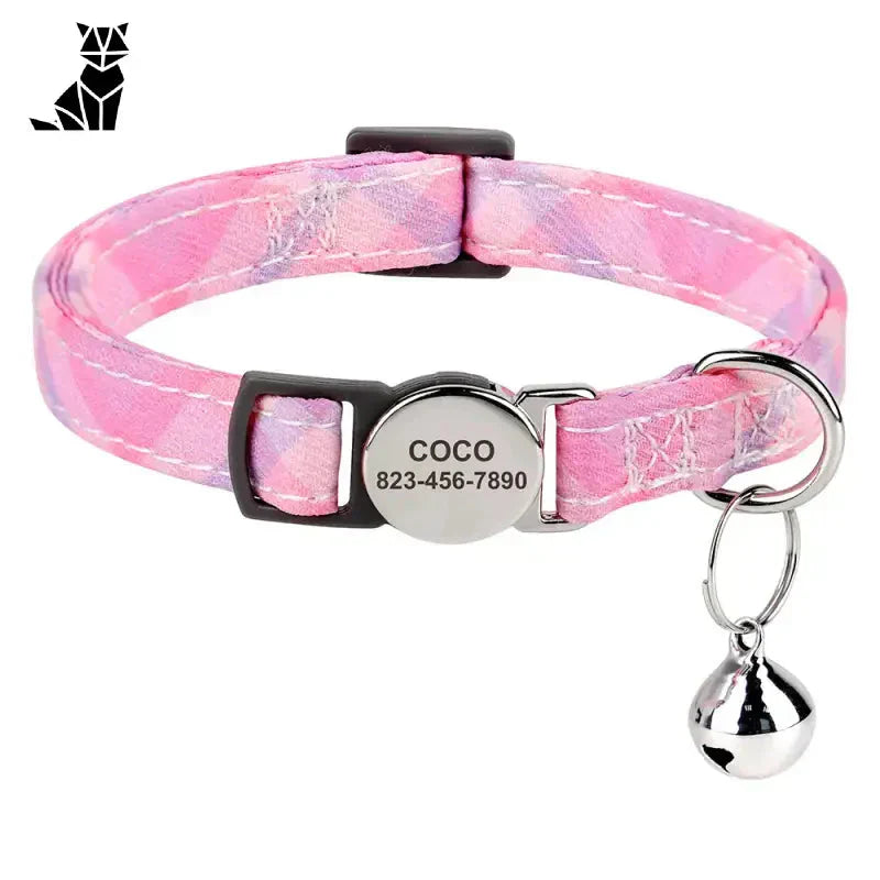 Collier créatif pour chien rose avec clochette argentée - Idéal pour la mode chat personnalisable