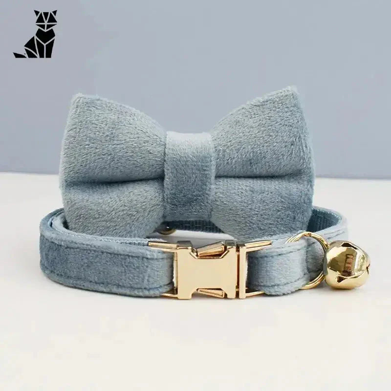 Collier pour chat en velours durable avec nœud papillon - Résistant à l’usure, Accessoire élégant pour animaux de compagnie