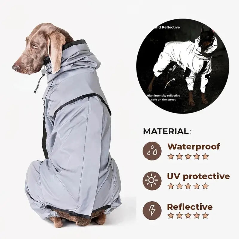 Dog in Waterproof Reflective Combinaison imperméable avec Hoodie for Rainy Days