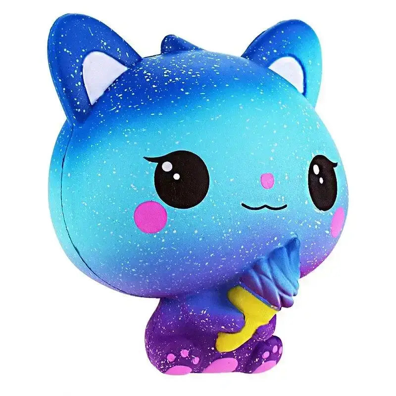 Figurine Chat Anti-stress Pour Des Moments De Douceur Et De Bonheur - Bleu Violet