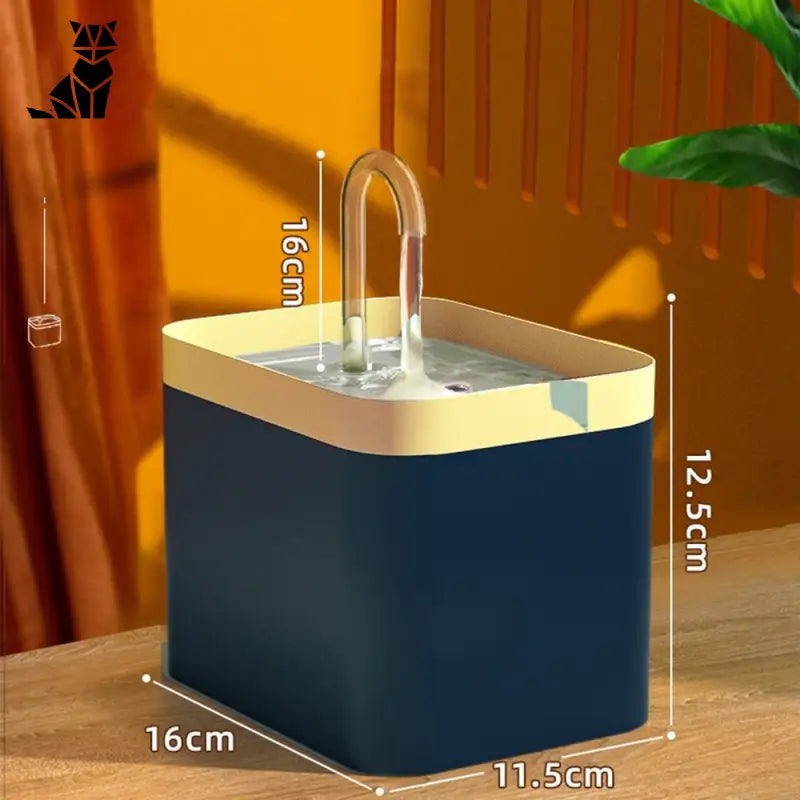 Fontaine à eau bleue et blanche pour chat avec distributeur d’eau automatique