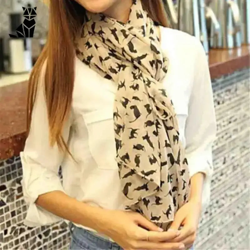 Foulard élégant Aux Motifs Chat Pour Un Style Chic Et Chaleureux