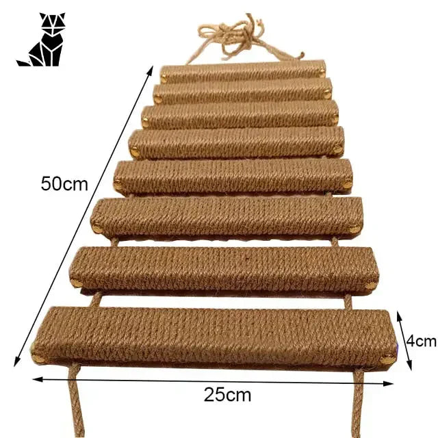 Jouet oiseau en bois sur corde pour griffoir mural dactivité