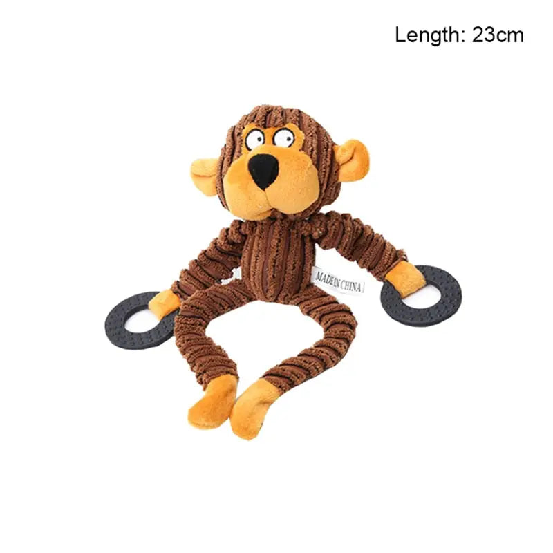 Jouet en peluche en forme de singe avec nez noir, jouet amusant en forme d’âne avec grincement intégré, jouet dâne