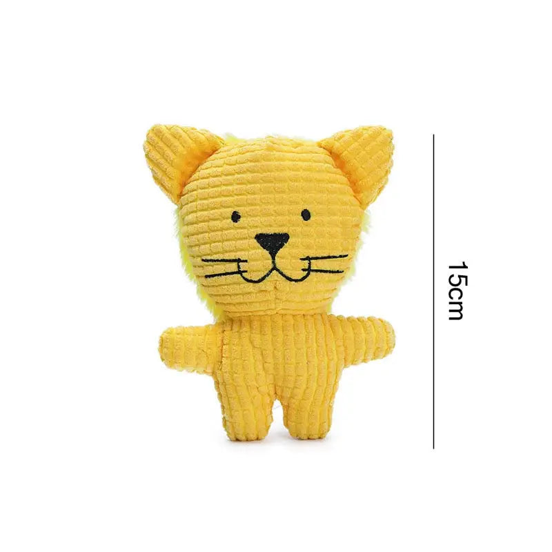 Animal en peluche jaune forme dâne avec nez noir - Jouet âne amusant avec grincement intégré