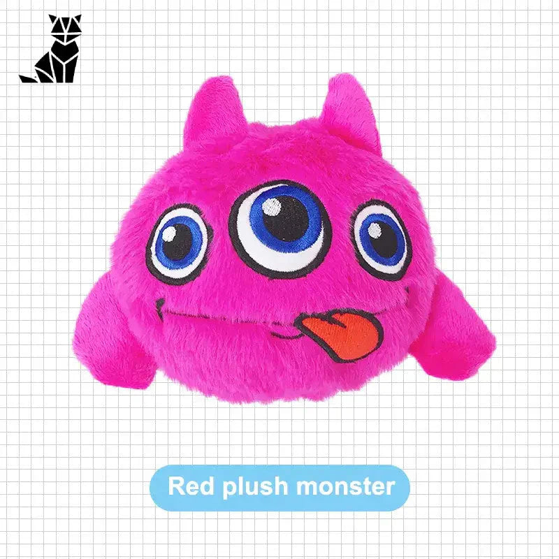 Jouet boule vibrant interactif : Jouet en peluche rose avec de grands yeux pour une stimulation ludique