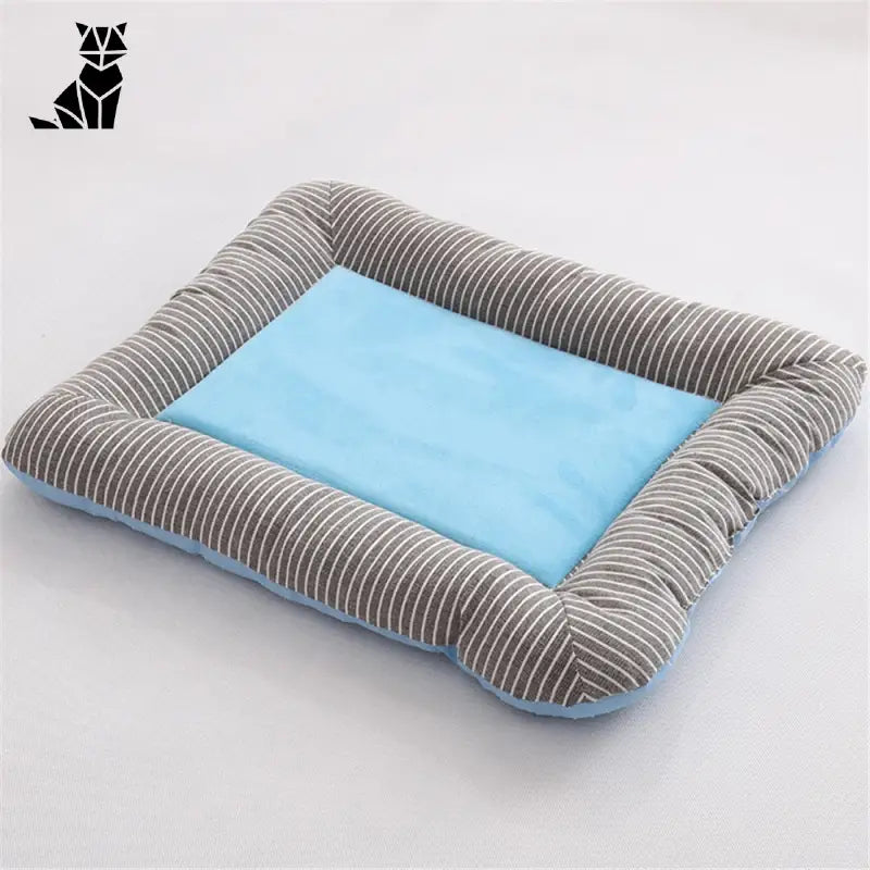 Lit rafraîchissant pour chien avec oreiller bleu pour un repos confortable