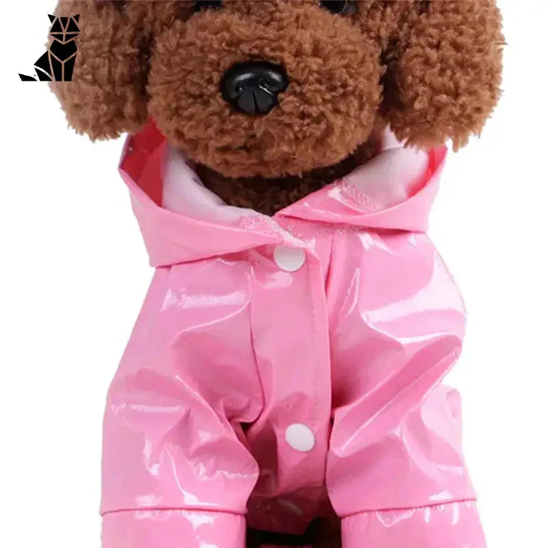 Chien empaillé en manteau imperméable rose pour petits chiens, Manteau imperméable réfléchissant