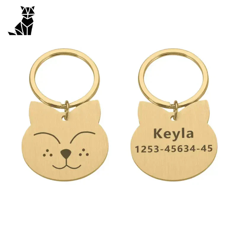 Porte-clés personnalisé pour chien avec nom sur Clear Identity Medal - Acier inoxydable identification