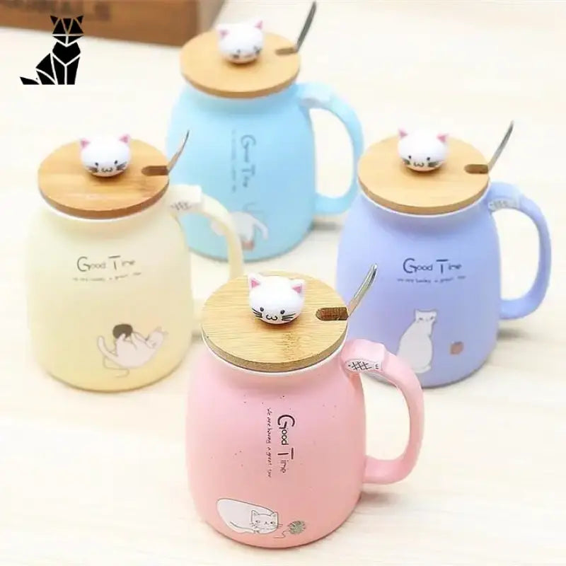 Mug Chat Aux Couleurs Pastels Pour Moments Kawaii Et Chaleureux