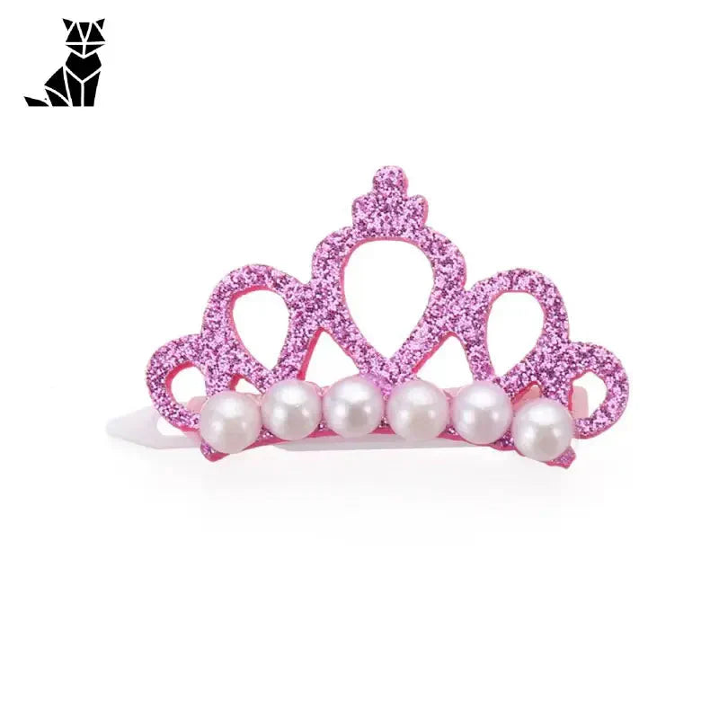 Tia tia rose orné de fausses perles et de cristaux pour petits chiens par Crown bows