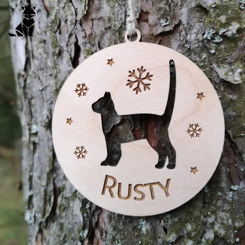 Bijou unique : Pendentif personnalisé en forme de chat - Cadeau spécial, ornement en bois avec un motif de chat