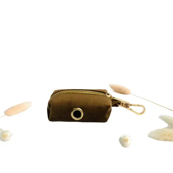 Pochette sac à crotte Velours Lisse Marron Transparent Background