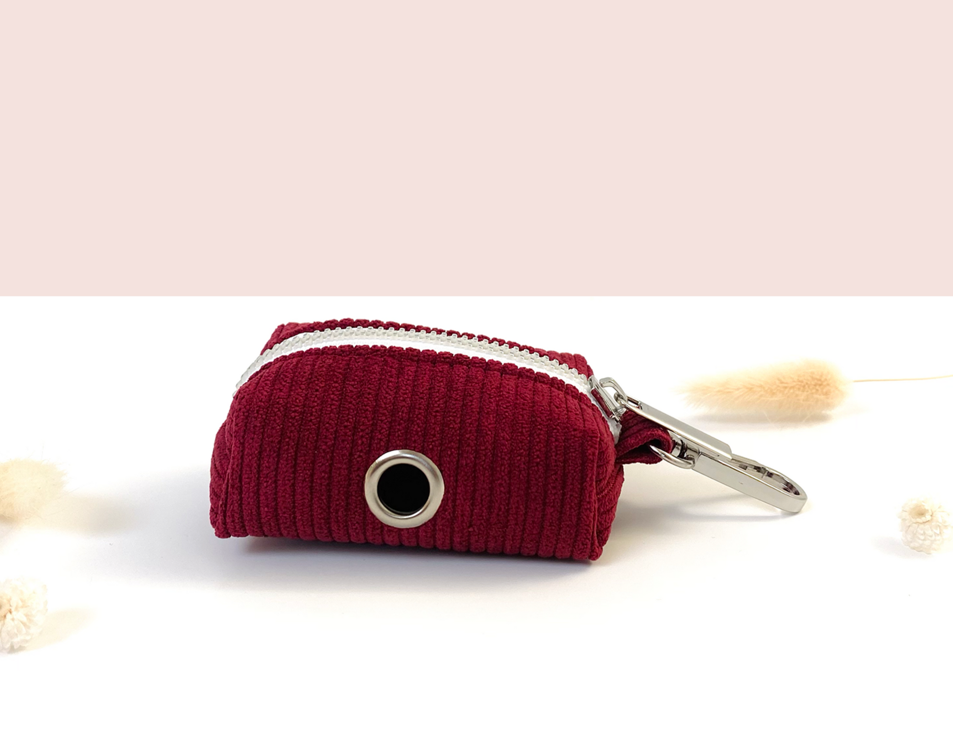 Pochette sac à crotte Velours Bordeaux