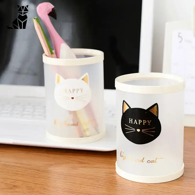 Pot Adorable Modèle Chat Noir Pour Organiser Vos Fournitures