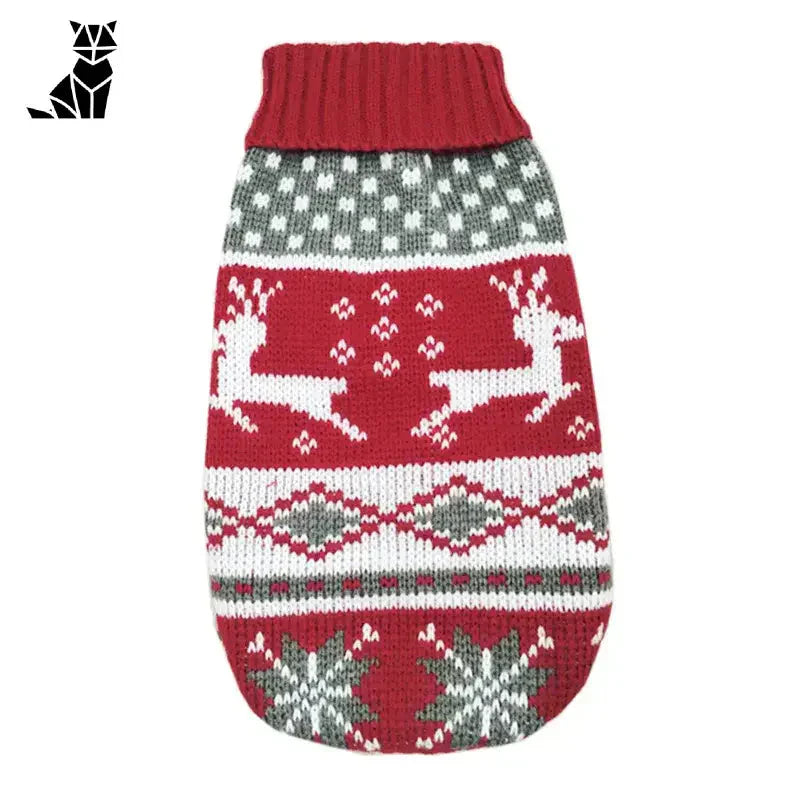 Pull festif à motifs rouges et gris pour chien, pull de Noël pour chat, douceur hivernale