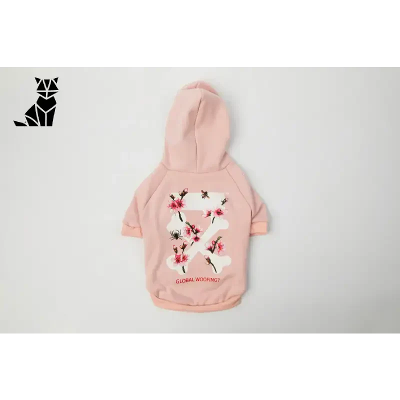 Pull pour chien rose avec motif de lapin blanc - Vêtements chauds et élégants pour animaux de compagnie