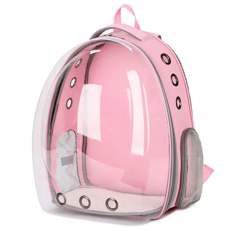 Sac à dos transparent pour chat : Design unique, sac à dos rose avec un chat à l’intérieur