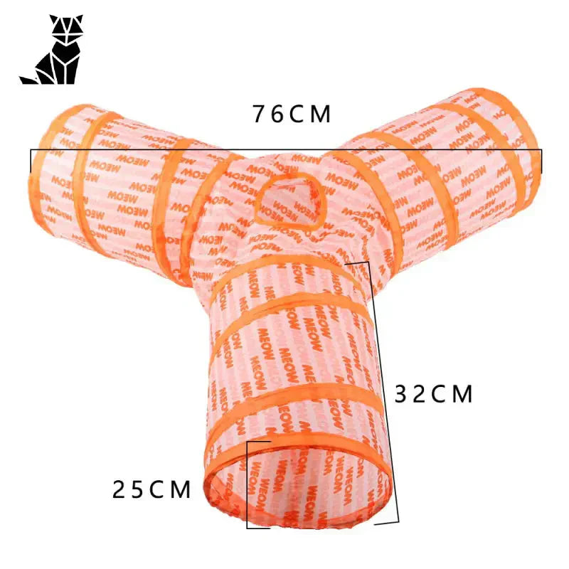 Nœud papillon rose et orange sur fond blanc - Tunnel de jeu pour chat - Amusement durable en nylon